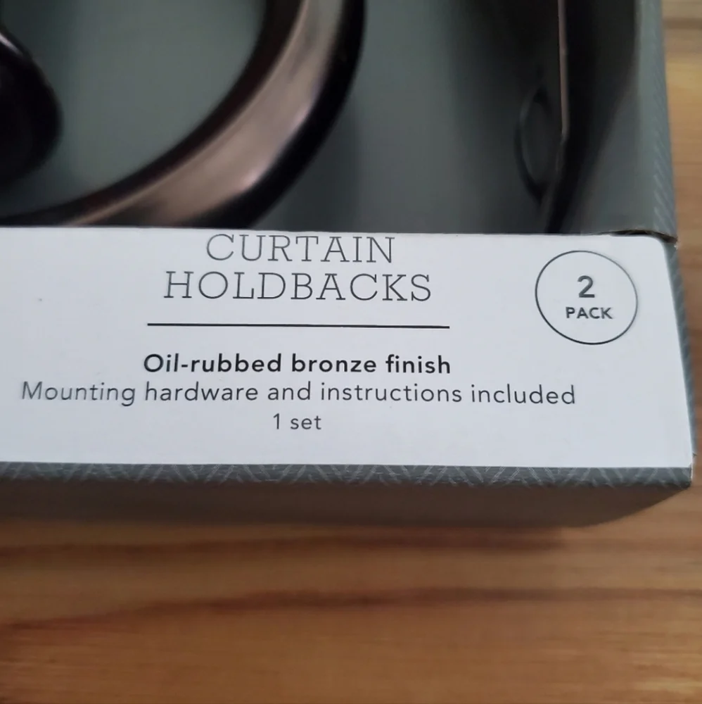Threshold Oil-Rubbed Bronze Curtain Holdbacks NEW